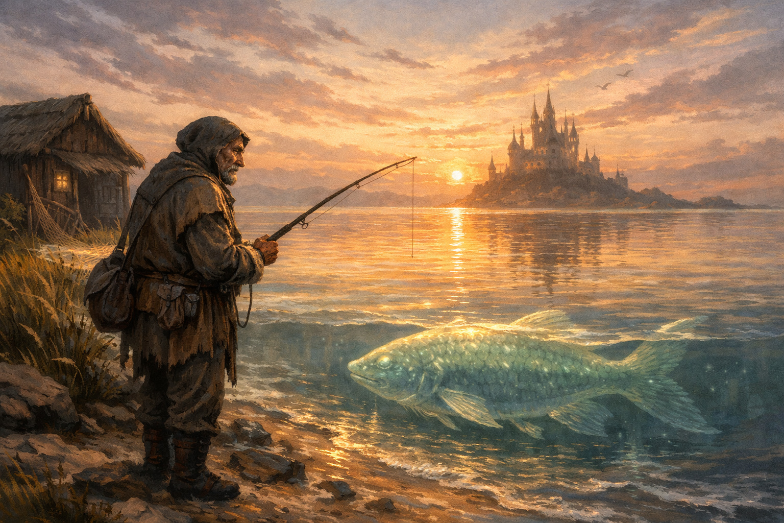 der fischer beim angeln