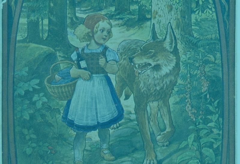 Rotkäppchen mit dem Wolf Zeichnung
